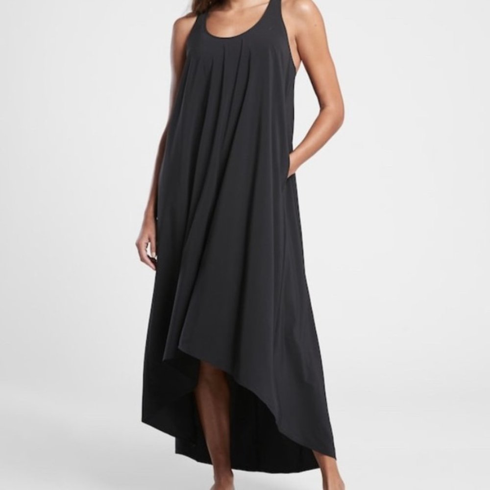 Athleta Presido Black High Low Dress LTall NWOT